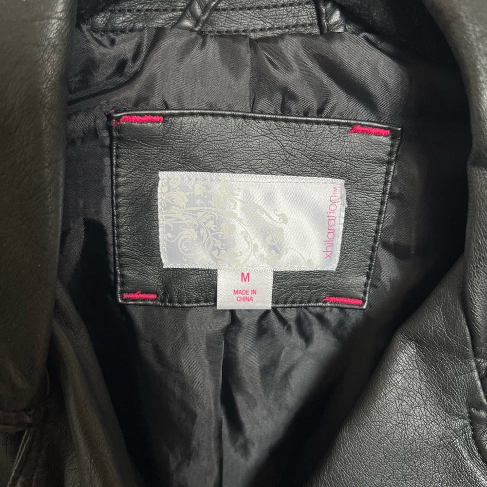 Xhilaration Black Faux Leather Moto Jacket - Picture 4 of 5